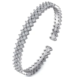 Discount Gabriel & Co. 14K White Gold Diamond Mesh Bangle
