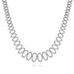 Online Gabriel & Co. 18K White Gold Diamond Oval Link Necklace