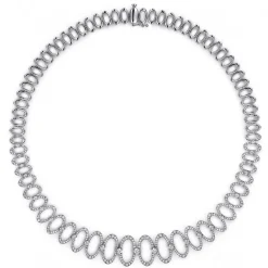 Online Gabriel & Co. 18K White Gold Diamond Oval Link Necklace