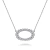 Clearance Gabriel & Co. 14K White Gold Diamond Oval Pendant Necklace