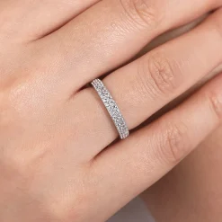 Outlet Gabriel & Co. 14K White Gold Diamond Pave Band Ring
