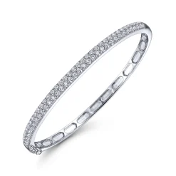 Clearance Gabriel & Co. 14K White Gold Diamond Pave Bangle