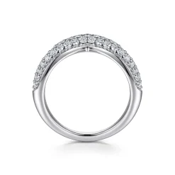 Best Gabriel & Co. 14K White Gold Diamond Pave Chevron Pinkie Ring