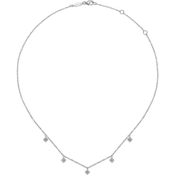 Clearance Gabriel & Co. 14K White Gold Diamond Pave Clover Drop Necklace