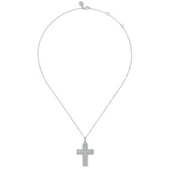 Hot Gabriel & Co. 18K White Gold Diamond Pave Cross Pendant Necklace