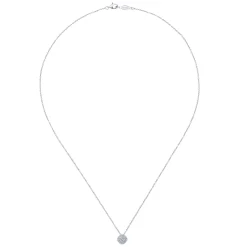 Clearance Gabriel & Co. 14K White Gold Diamond Pave Cushion Pendant Necklace