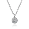 Clearance Gabriel & Co. 14K White Gold Diamond Pave Disk Pendant Necklace