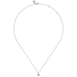 Clearance Gabriel & Co. 14K White Gold Diamond Pave Disk Pendant Necklace