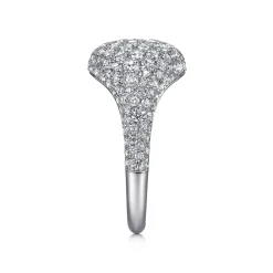 Clearance Gabriel & Co. 14K White Gold Diamond Pave Signet Ring