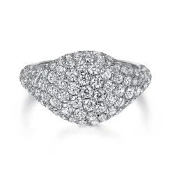 Clearance Gabriel & Co. 14K White Gold Diamond Pave Signet Ring
