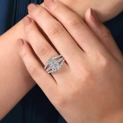New Gabriel & Co. 14K White Gold Diamond Ring Enhancer - 0.95 ct