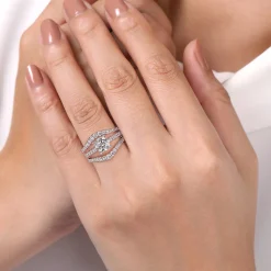 Sale Gabriel & Co. 14K White Gold Diamond Ring Enhancer - 0.5 ct
