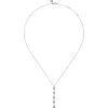 Sale Gabriel & Co. 14K White Gold Diamonds and Marquise Blue Sapphire Vertical Bar Necklace