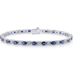 Online Gabriel & Co. 14K White Gold Diamond Sapphire Tennis Bracelet