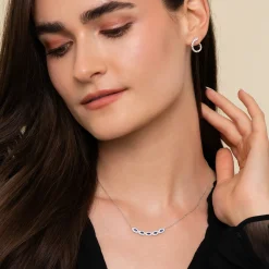 New Gabriel & Co. 14K White Gold Diamond Sapphire Necklace
