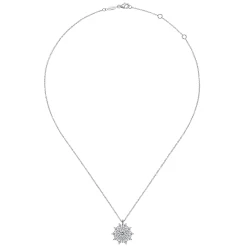 Clearance Gabriel & Co. 14K White Gold Diamond Snowflake Pendant Necklace