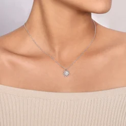 Clearance Gabriel & Co. 14K White Gold Diamond Snowflake Pendant Necklace