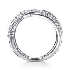 Online Gabriel & Co. 14K White Gold Diamond Spike Bypass Ring