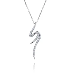 Hot Gabriel & Co. 14K White Gold Diamond Spike Bypass Drop Necklace