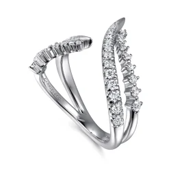 Outlet Gabriel & Co. 14K White Gold Diamond Spike Bypass Ring