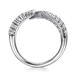 Outlet Gabriel & Co. 14K White Gold Diamond Spike Bypass Ring
