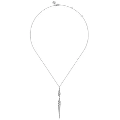 Best Gabriel & Co. 14K White Gold Diamond Spike Drop Pendant Necklace