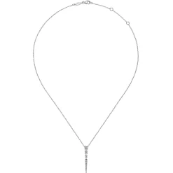 New Gabriel & Co. 14K White Gold Diamond Spike Pendant Drop Necklace
