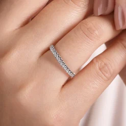Gabriel & Co. 14K White Gold Diamond Stackable Band