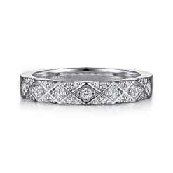 Hot Gabriel & Co. 14K White Gold Diamond Stackable Ring