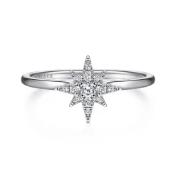 Sale Gabriel & Co. 14K White Gold Diamond Starburst Ring