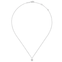Clearance Gabriel & Co. 14K White Gold Diamond Starburst Pendant Necklace