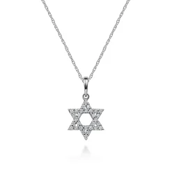 Clearance Gabriel & Co. 14K White Gold Diamond Star of David Pendant Necklace