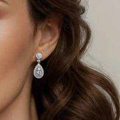 Online Gabriel & Co. 14K White Gold Diamond Stud Drop Earrings
