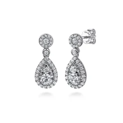 Online Gabriel & Co. 14K White Gold Diamond Stud Drop Earrings