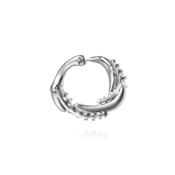 Outlet Gabriel & Co. 14K White Gold Diamond Swirl Bypass Hoop Earrings