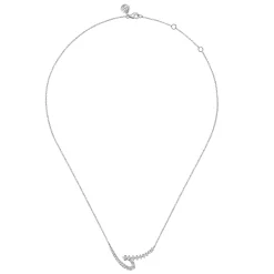 Online Gabriel & Co. 14K White Gold Diamond Swirled Spike Bar Necklace