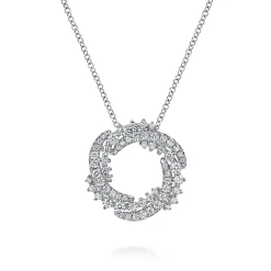 Online Gabriel & Co. 14K White Gold Diamond Swirl Pendant Necklace