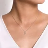 Online Gabriel & Co. 14K White Gold Diamond Teardrop Pendant Necklace