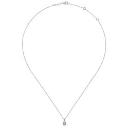 Clearance Gabriel & Co. 14K White Gold Diamond Teardrop Pendant Necklace