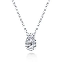 Online Gabriel & Co. 14K White Gold Diamond Teardrop Pendant Necklace