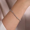 Best Gabriel & Co. 14K White Gold Diamond Tennis Bracelet with Round Cluster Stations
