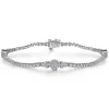 Online Gabriel & Co. 14K White Gold Diamond Tennis Bracelet with Round Cluster Stations