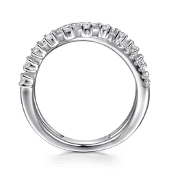 Discount Gabriel & Co. 14K White Gold Diamond Thorn Criss Cross Ring