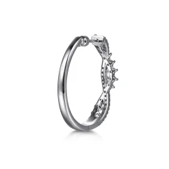 Online Gabriel & Co. 14K White Gold Diamond Twisted Intricate Hoop Earrings