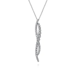 Gabriel & Co. 14K White Gold Diamond Twisted Pendant Necklace