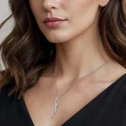 Gabriel & Co. 14K White Gold Diamond Twisted Pendant Necklace