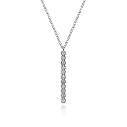 Outlet Gabriel & Co. 14K White Gold Diamond Vertical Bar Y Pendant Necklace