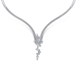 Sale Gabriel & Co. 18K White Gold Diamond Waterfall Choker Necklace