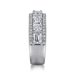 Clearance Gabriel & Co. 18K White Gold Diamond Wide Band Ring