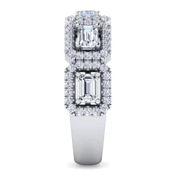 Best Gabriel & Co. 18K White Gold Diamond Wide Band Ring